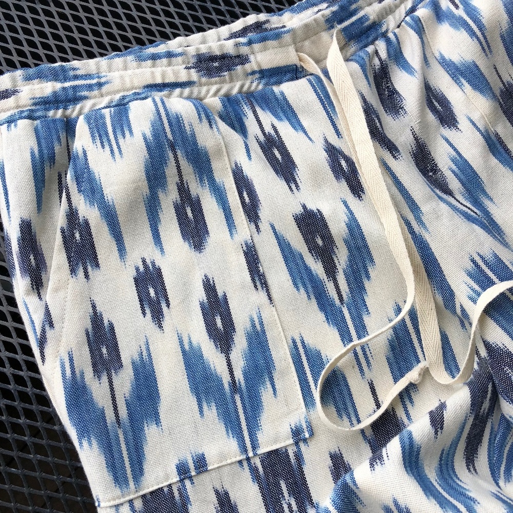 DREW Designer Boutique Ikat Cropped Pants Fringe